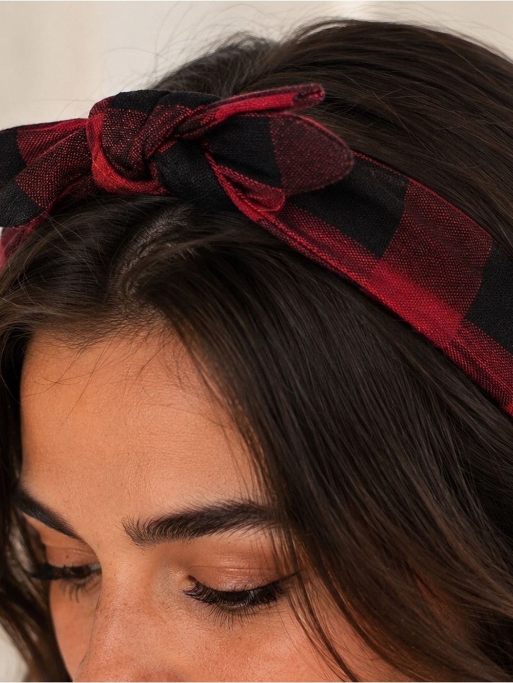 Buffalo Plaid Knot Headband - Women Accessories